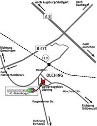Plan Anfahrt Fliesencenter Hils Olching